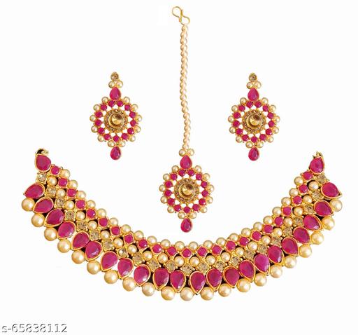 Red-Choker-Unique-Design-Jewellery-Set-with-Earring-and-Magtika