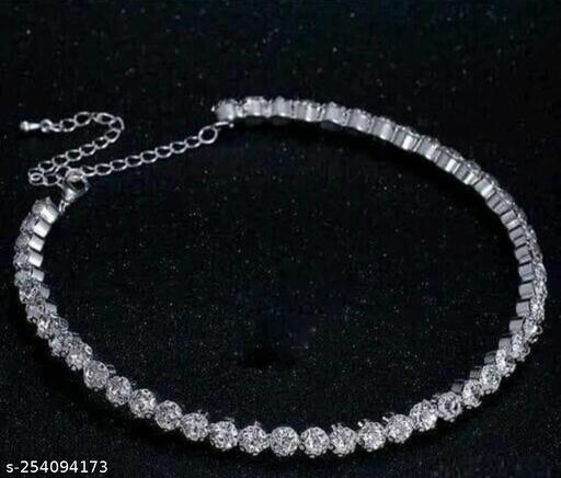 SILVER-DIAMOND-AD-STONE-HAS-NECKLACES-CHAINS-LI-SET