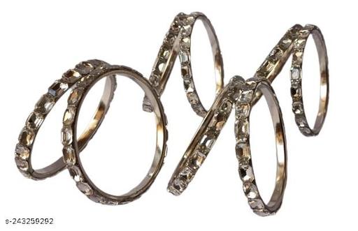 Silver Plated Designer Bangles Silver Crystal Stone Daily wear Bangle For Women And Girls Pack Of 8