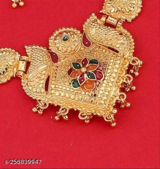 New-Fashion-Tibetan-Jewellery-Set-For-Girls-and-Women-Alloy-Necklace-Alexandrite-Gold-plated-Plated-Alloy-Necklace-With-Earrings-Gewellery-Sets