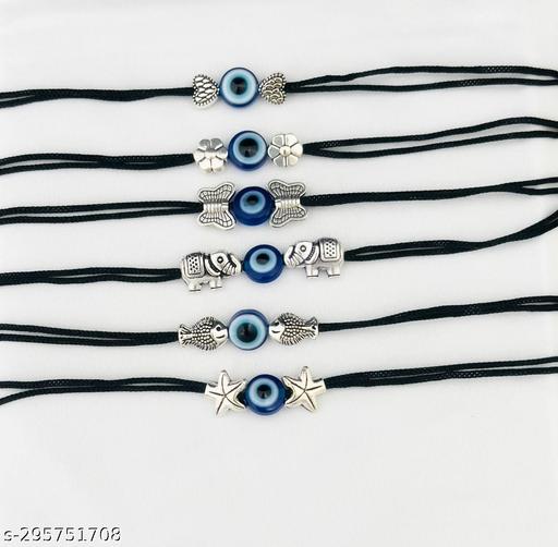 6 Evileye Combo Women Anklets (Pack Of 6)