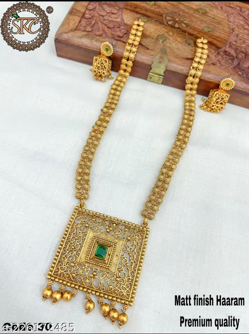 Premium-Quality-Matt-Gold-Haram-and-Earring-Set