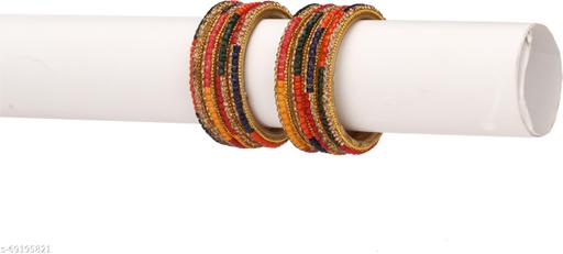 Somil New Designer Combo Of Colorful Glass Bangle/Kada Set_Bridal331