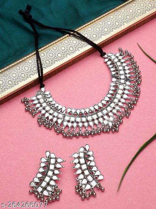 Silver-Mirror-Choker-Hasli-Oxidised-Jewe
