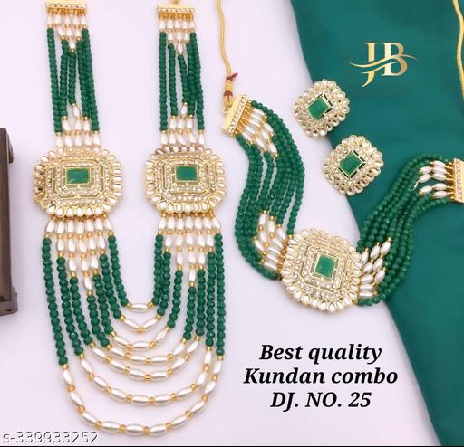 Gold-Plated-Pearl-Jewellery-&-Kundan-Choker-Set
