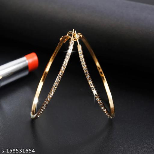 YouBella Jewellery Gold Plated Hoop Earrings for Girls and Women (Gold)