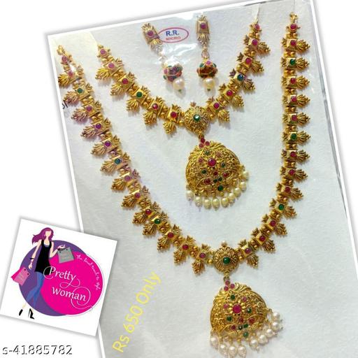 2 PIECE GOLD PLATED JEWELLERY SET WITH EARRINGS FOR WOMEN - Pack of 2