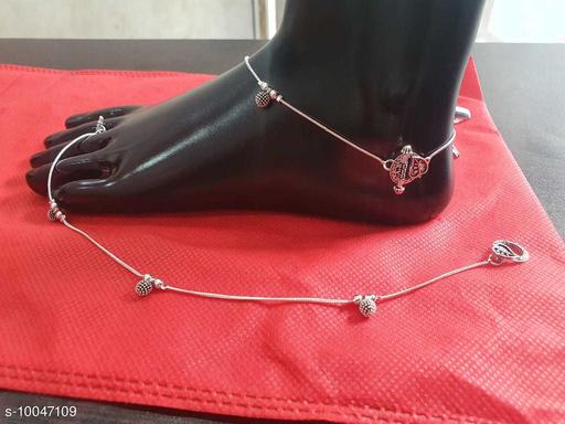 PAYAL SILVER PLATED FANCY ANKLET