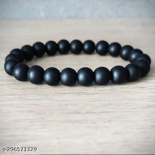 Natural Black Mate Quartz Beads Bracelet