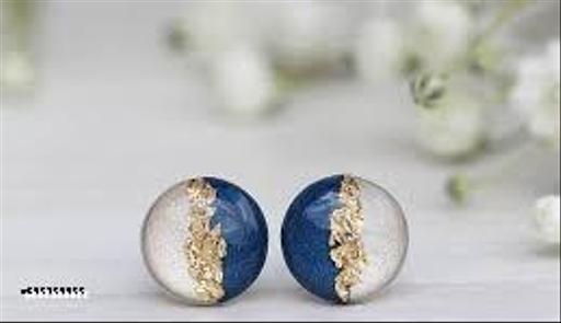 Trending blue and white studs handmade by cozy cuddles creations