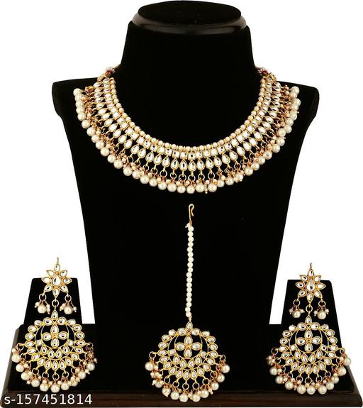 SPARGZ-Alloy-Chandbali-Earring-(White)