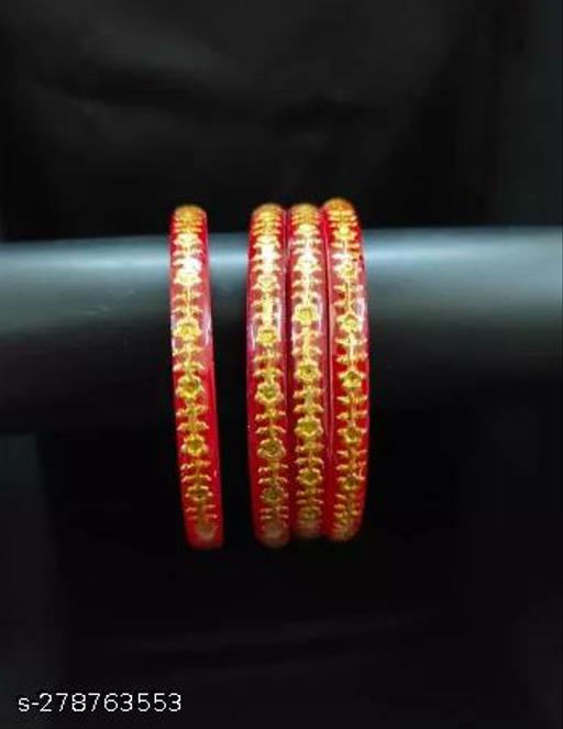 Red Lamination Bangles for Women