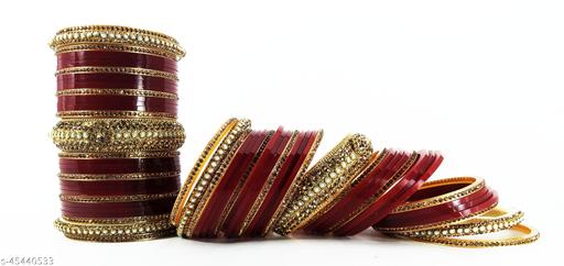 Maroon Dulhan Chuda Set