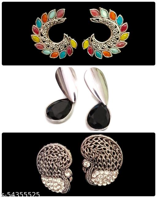 Stud Earrings Black