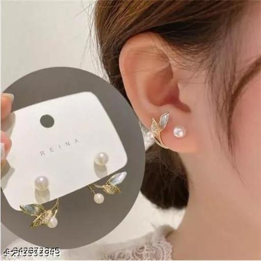 Onuyx Trendy Korean Pearl Mermaid Earrings & Studs
