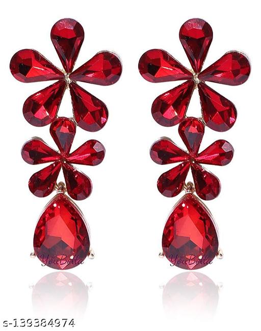 YouBella Jewellery Valentine Collection AAA Swiss Zircon Earings Fashion Stylish Fancy Party Wear Earrings for Girls and Women (Red)