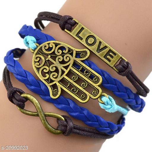 MYKI Multi Layered Antique Hand Leather Bracelet For Women & Girls