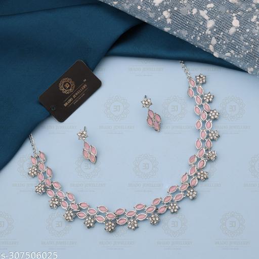ADHEERA-JEWEL-Silver-Necklace-With-1-pair-Of-Earrings-For-Women-And-Girl