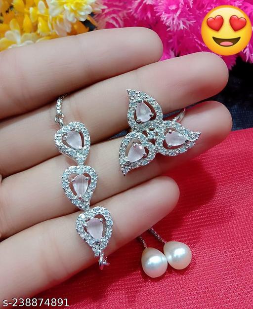 Trendy 0and Beautiful American Diamond Bracelet with rings for girls and women