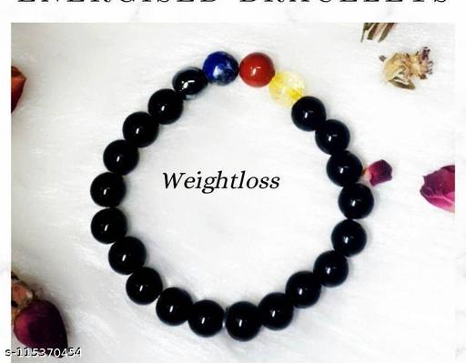 8mm Black Tourmaline With Multi Color Natural Agate Stone Bracelet For Weightloss