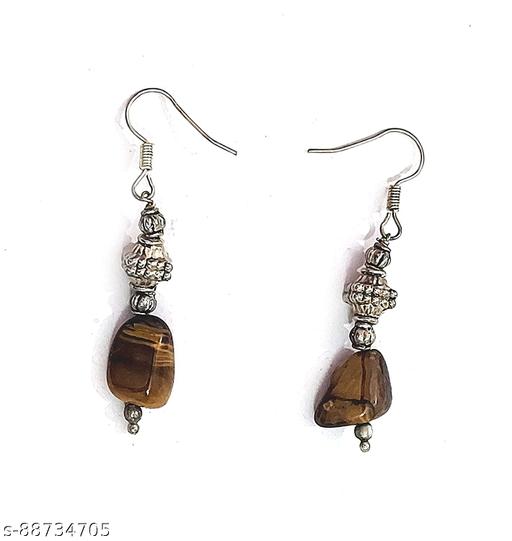 Natural Tiger Eye's Crystals Tumbled Tops Jhumka Earring Pair For Women And Girls