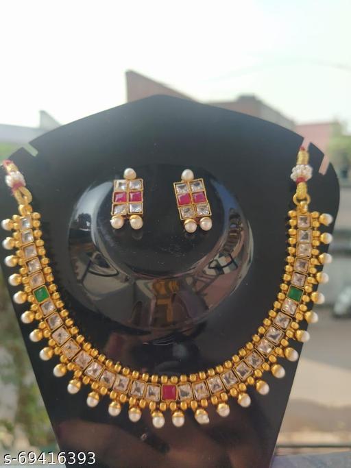 ewellery-Sets-for-Women-Gold-Plated-Pearl-Studded-Necklace-Jewellery-Set-with-Earrings-for-Girls/Women