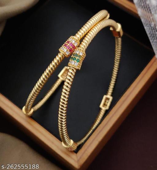 Latest design Gold Bangles For Women & Girls( Pack of 2) Bangles & Bracelets