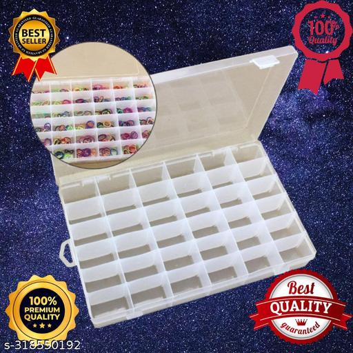 36 Grid Multipurpose Plastic Jewellery Organizer Plastic Grid Box Organizer for Jewelry, Hair Pins, Medicine and Kit Ear Ring Organiser Storage Box for Travel Home Women - Transparent(10)