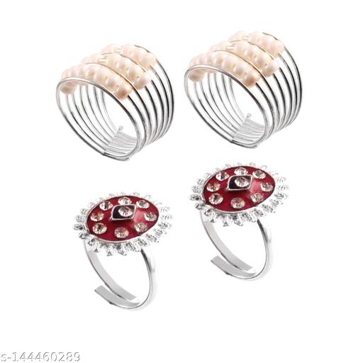 Classy Flower Style Light Weight toe Rings combo for Women & Girls(combo of 2)