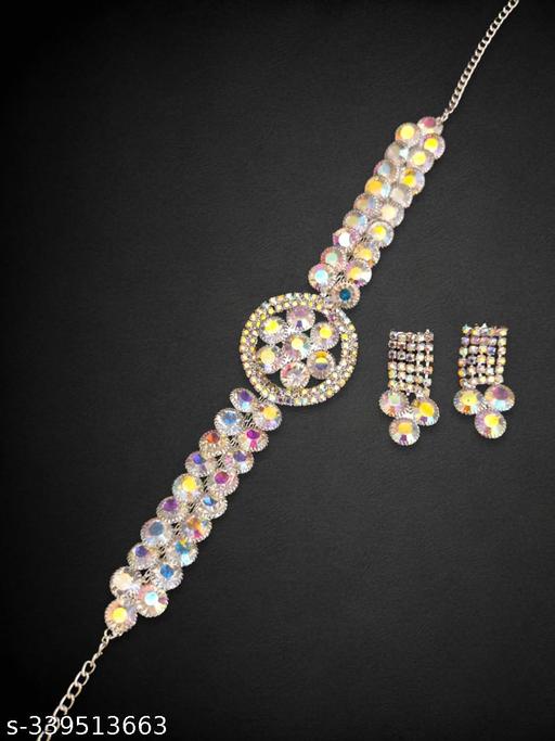 Alloy-Silver-Plated-Choker-Set