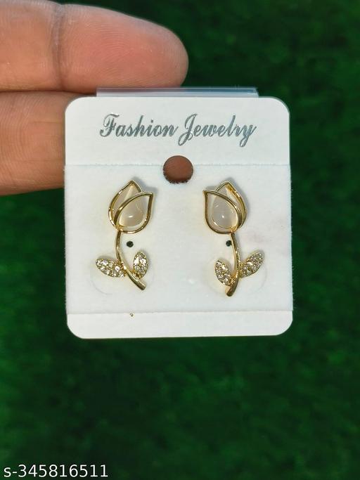 Fashion Western Flower Design Stone Stud Earring For Girl's & Women's