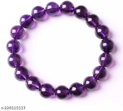 Natural Amethyst Gemstone Beads 8mm Semi Precious Stone Bracelet Jewelry Gift for Friend Wife Lover