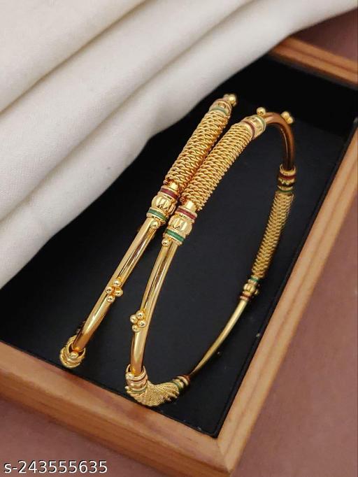 Majisa Hub Gold Plated Multicolor Non-Adjustable Bangles