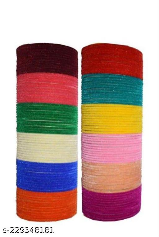 Ritik Bangle Store Velvet Glossy Glass Finish Bangle Set For Women and Girls, Multicolor (Set Of 144 Bangles)
