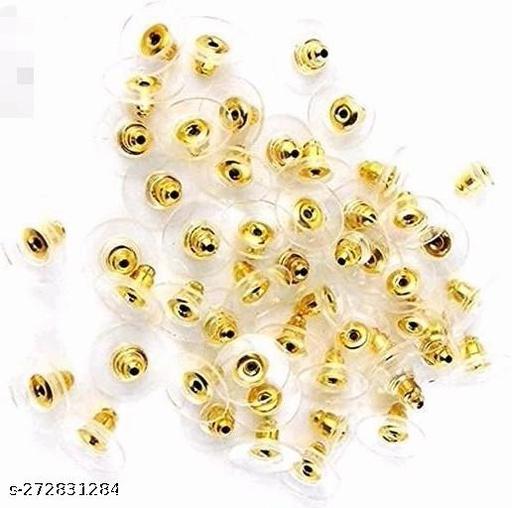 Fashion Trends Earring Golden Metal Stopper Lock (pech) 100 pcs