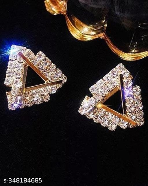 TWISTED TRIANGLES- ENCRUSTED GOLDEN EARRINGS