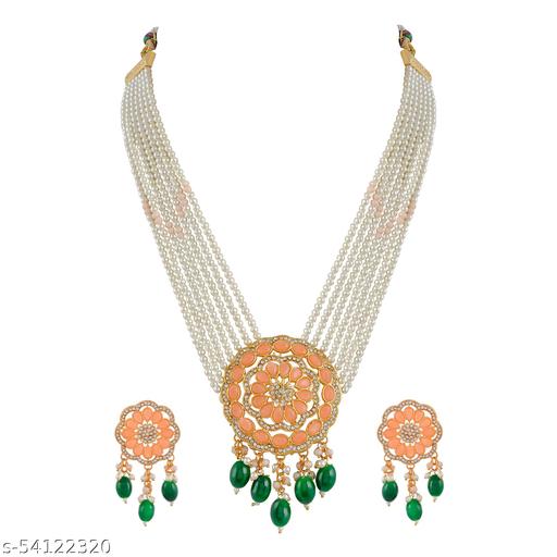 Experience-regal-allure-with-our-Kundan-Pendant-Pearl-Long-Necklace-Set,-designed-for-the-modern-woman-who-appreciates-timeless-elegance.-The-Kundan-pendant-harmoniously-complements-lustrous-pearls,-creating-a-captivating-blend-of-tradition-and-sophi