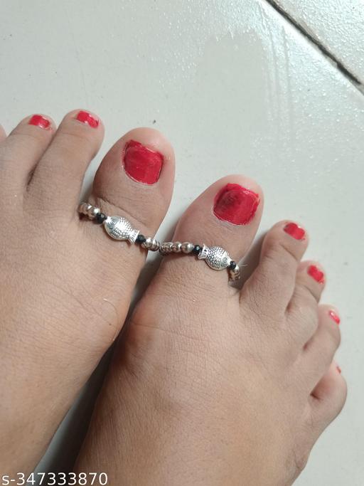 Oxidised Ghungroo Toe Ring adjustable Stylish Silver Toe Ring Pair Set For Girls & Women. in Meesho Mega Blockbuster Sale with upto 80% Off