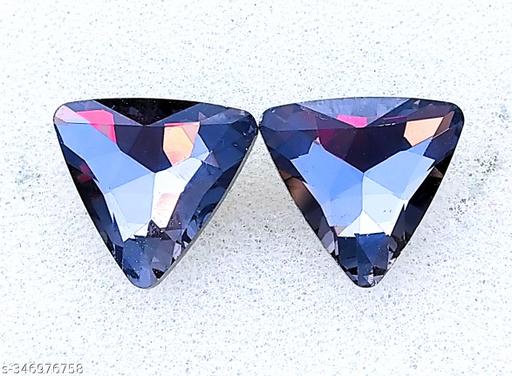 White & Black Triangle Stone Modern Earrings