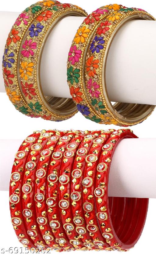 Somil New Designer Combo Of Colorful Glass Bangle/Kada Set_Bridal728