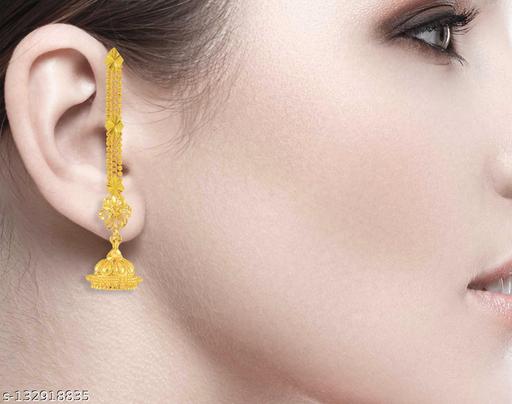 PINAAKA-DARINI-Temple-Jewellery-Gold-Coated-Kaan-Chain-Pearl-Beads-Chain-Clip-on-hair-Earrings-Alloy-Earring-Set