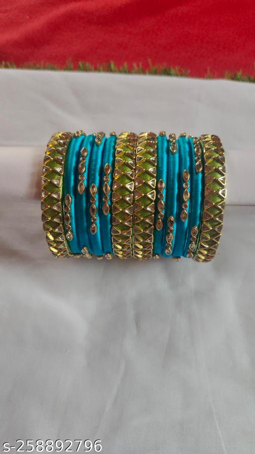 Silk thread kundan bangles