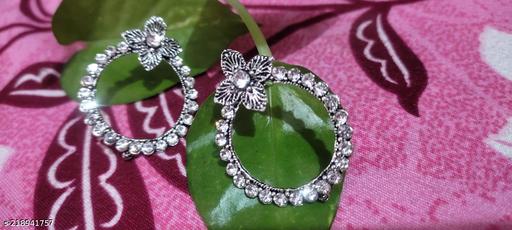 OXIDISED SILVER STONES EARRINGS ND STUDS