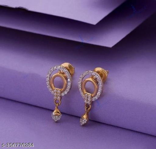 Rose Gold Plated American Diamond CZ stone Latkan Earring Perfect Gift best ethnic wear Earring set for Women and Girls |AD Latkan Earring | earring | earrings | girls earrings | earrings set under 100