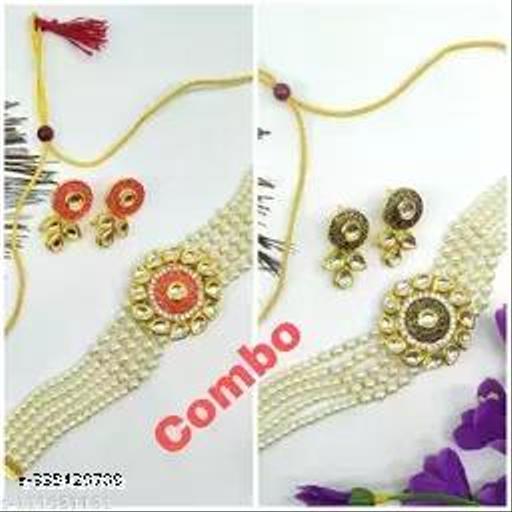 Gold-Plated-Kundan-Pearl-Beaded-Choker-For-Women-And-Girls