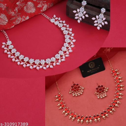 BHAVYA-ENTERPRISE-AND-SALES-Rose-Gold-Plated-Traditional-Fashion-Jewellery-Set-for-Women-&-Girls.