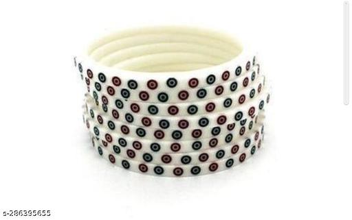 White Dotted Chudi set of 8