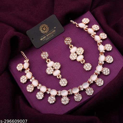 Jewellery-Exclusive-Rose-gold-Necklace.-Material-Brass,American-Diamond,