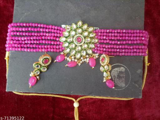 Pink colour necklace set Clearance