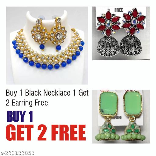 Print-Hearts-Fancy-Latest-Buy-1-Necklace-Get-3-Pair-Earring-Free-in-Best-Price
